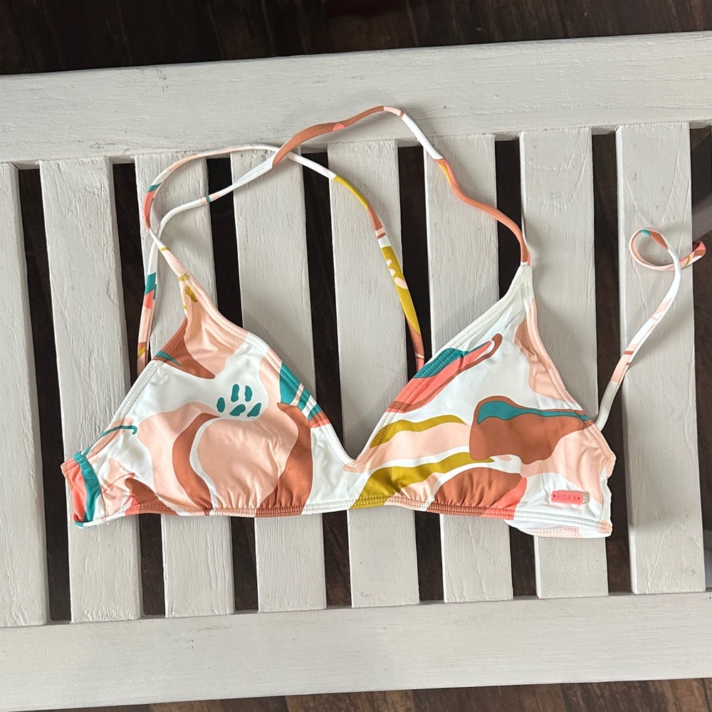 Roxy Pink and Teal Bikini Top